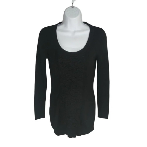 Suzy Shier Extra Long Black  Knit Sweater, S - Picture 1 of 9